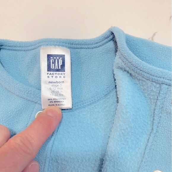 GAP | Baby Boys Blue Fleece Pants and Shirt Outfit Set 6-12M - Picture 4 of 5